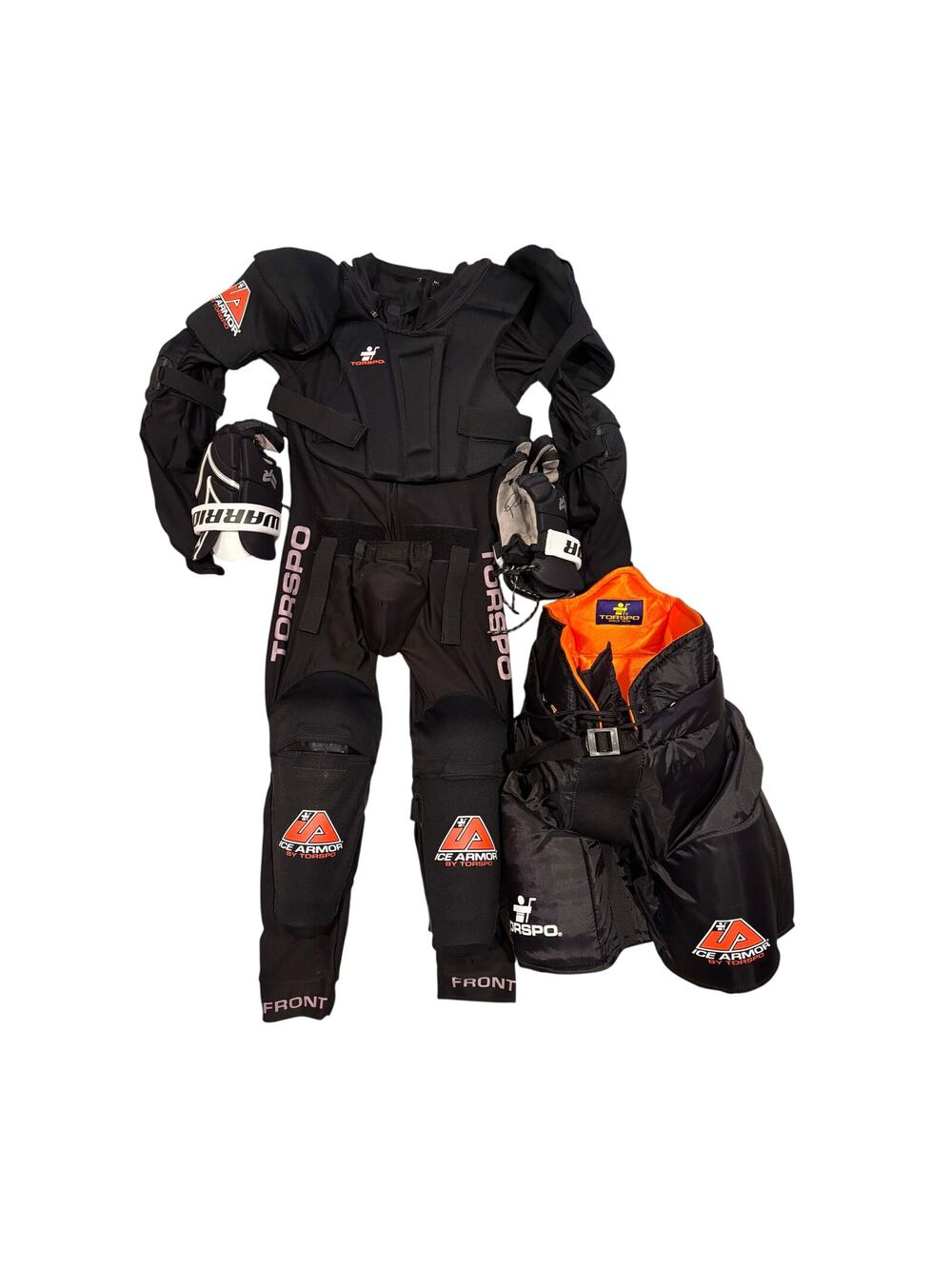 Youth Medium Torspo Ice Hockey Suit With Gloves and Padding Good Condition